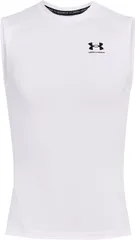 アンダーアーマー UNDER ARMOUR UA ヒートギアアーマー コンプレッション スリーブレス シャツ メンズ トップス ノースリーブ 吸汗速乾 涼しい 通気性 トレーニング 抗菌防臭 ドライ  1361522 100 WHITE/BLACK