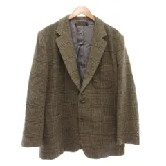 ブルックスブラザーズ BROOKS BROTHERS テーラードジャケット 総裏地 シングル チェック柄 総柄 カーキ /AE ■GY60