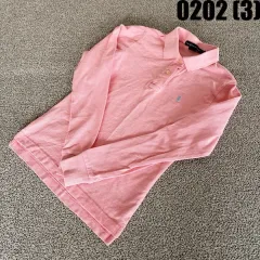 M ポロラルフローレン ピンク 長袖 ポロシャツ