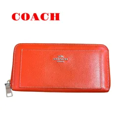 コーチ　長財布　ラウンドファスナー　オレンジ