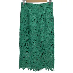 FRAY I.D(フレイアイディー) ロングスカート サイズ1 S レディース美品  - グリーン 花柄/刺繍