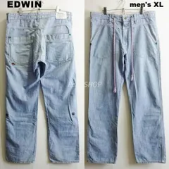 EDWIN　エドウィン　717RS　2WAY ベイカーイージーパンツ　メンズ XL 相当　バナナファイバー　ワークパンツ　ストレート　ライトブルー　ビッグサイズ　メンズ