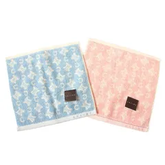 MOL25569 未使用 CELINE セリーヌ タオル ハンカチ ミニ 2枚セット ピンク系 ライトブルー系