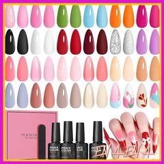 PEACECOLOR Gel Nail Set, 22-Color Gel Kit with 3-Piece Top Coat & Base Coat, Gel Nail Color, Nail Gel, Nail Light Compatible, Nail File Included, Large Capacity, Perfect for Self-Nail Practice, Beginners, Gift (1)