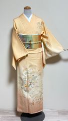 色留袖 袷 正絹 離宮絵図 寿光織 源氏物語 Mサイズ ki26891 - メルカリ