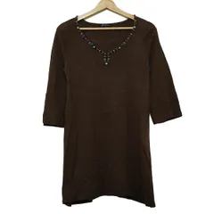 23区(ニジュウサンク) チュニック サイズ38 M レディース美品  - ダークブラウン 七分袖/ニット/ビーズ