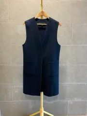 ジーカット ウール89% ロング ベスト