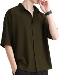 【在庫処分】ゆったり 長袖 吸汗速乾 無地 柔らかい 半袖 快適な軽い シンプル メンズ カジュアル 大きいサイズ 春 シャツ 夏 秋 [COMOOS] かっこいい ワイシャツ