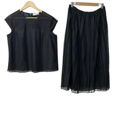 Leilian(レリアン) スカートセットアップ レディース美品  - ダークネイビー レース/ウエストゴム