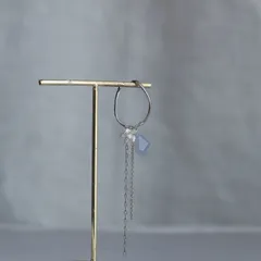 天然石ブルーレースと淡水パールの痛くないイヤーカフ