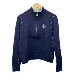 PICONE(ピッコーネ) 長袖セーター サイズ2 M レディース - ダークネイビー×アイボリー ハイネック