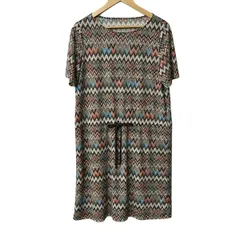 Leilian(レリアン) ワンピース サイズ13+ S レディース美品  - レッド×ブルー×マルチ 半袖/ロング