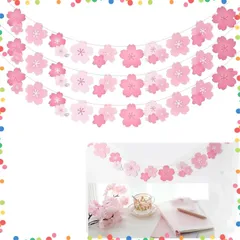 【在庫処分】DIY装飾 春の雰囲気づくり 誕生日 結婚式 お花見 文化祭 雛祭り 桜飾り壁掛け 母の日 パーティー飾り ガーランド 写真撮影用 室内デコレーション 桜 桜バナー3本セット