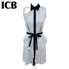 【新品未使用タグ付き】iCB ノースリーブシャツワンピース ストライプ
