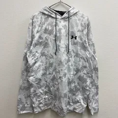 UNDER ARMOUR パーカー ホワイト 総柄 幾何学模様 【メンズL】