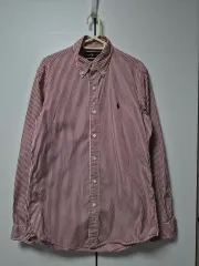 ポロラルフローレン レッド/白 ストライプ シャツ メンズ Sサイズ