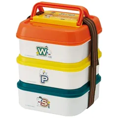 【新着商品】スケーター (skater) 大型弁当箱 行楽ランチ 3段 ランチボックス ふんわりドーム型フタ スヌーピー プレッピスタイル PEANUTS 4.5L P23