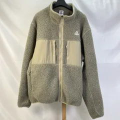 01w-6135 ナイキ エーシージー NIKE ACG  ARCTIC WOLF FULLZIP L/S TOP アークティック ウルフ フルジップ L/Sトップ POLARTEC フリース  ベージュ  サイズXL   FN0373-247【中古品】
