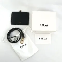 FURLA フルラ パスケース ストラップ付き LINDA S BADGE HOLDER リンダ バッジ ホルダー カードケース ロゴ PDA0UNT B30000 ブラック