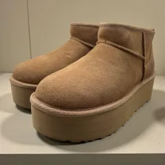 極美品 UGG クラシック ウルトラ ミニ プラットフォーム ブーツ 25 厚底