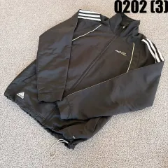 90 アディダス ブラック 3本線 トラックジャージ ジップアップ ジャケット