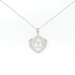 K18WG 白蝶パール ネックレス 13.4mm