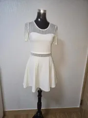 ソロリティ ロンドン 白 フレア ミニ ワンピース