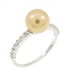 K18WG 白蝶パール リング 6.7mm