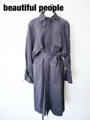 beautiful people　ビューティフルピープル　レーヨンスプリングコート　～XSサイズ　３４　ネイビー　大人　可愛い　おしゃれ　お出掛け　送料込み　6463020