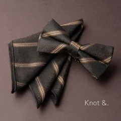 1-co蝶ネクタイ ポケットチーフ  2点セット | メンズ 結婚式 ブラウン