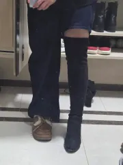 7cm スウェード ロングブーツ 靴