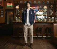 ポロ ビックポニー 星条旗 ジップアップ ネイビー Lサイズ