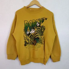 POPEYE ポパイ スウェット キャラクタープリント イエロー メンズ 古着 アメカジ ストリート