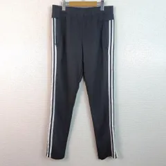adidas アディダス トラックパンツ ジャージ ストライプ ブラック Oサイズ レディース 古着 スポーツMIX アメカジ