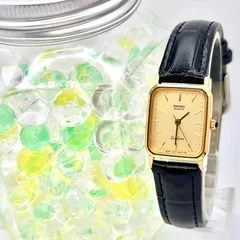 【美品/新品電池】SEIKO セイコー Exceline エクセリーヌ レディース 腕時計 ゴールド レクタンギュラー 1221-5720 640169 新品ベルト