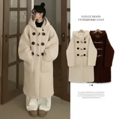 ボア トグルボタン WHO フード ロング コート