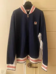 FILA フィラ スポーツ ネイビー レッド ジャージ トラックジャージ ジップアップ ヴィンテージ 新品 レトロ スポーティー UP