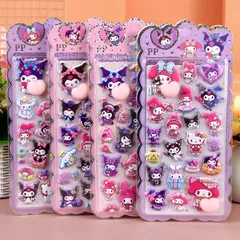 マイメロディ クロミ お尻3Dシール 4枚セット A・ハローキティ ドロップシール  ぷくぷくシール ステッカーデコ 装飾用 スマホケース飾り ねこ ご褒美シール おしりぷにぷにシール 立体 可愛いシール 手帳 貼り付け 水筒 ボンボンシール マイメロ