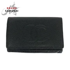 美品 CHANEL シャネル ヴィンテージ ココマーク ブラック 黒 ゴールド金具 レザー キーケース 6連 レディース 505235【中古】