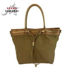 PRADA プラダ カーキ ナイロン 31 トートバッグ ハンドバッグ レディース 505772【中古】