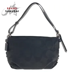 美品 COACH コーチ シグネチャー ブラック 黒 シルバー金具  キャンバス/レザー F15068 ショルダーバッグ ハンドバッグ レディース 600266【中古】