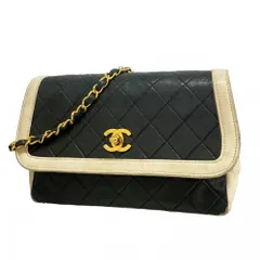 シャネル(Chanel) シャネル ショルダーバッグ マトラッセ チェーンショルダー ラムスキン ブラック ホワイト レディース