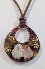 文鳥ちゃん天然石入りのかわいいレジンネックレス☆　　　タイガーアイネックレス　　　文鳥　　　　レジン文鳥　　　文鳥アクセサリー　　　文鳥ペンダント　　　文鳥レジンアクセサリー　　　天然石レジンネックレス　　　かわいいネックレス　　　鳥グッズ