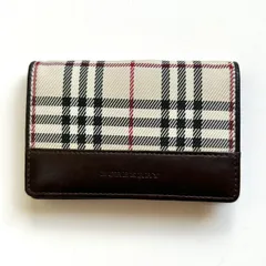 バーバリー　BURBERRY 名刺入れ　カードケース　ノバチェック　ダークブラウン