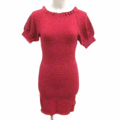 スナイデル SNIDEL ワンピース チュニック ニット 半袖 F 赤 レッド /YK