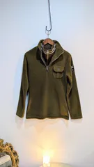 G star RAW  フリース　トップス　 mens Sサイズ　 スウェット　ネック　二重ジップ　ブラウン　胸ポケットのサムネイル