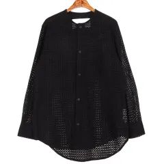 アンダーソンベル Andersson Bell カラーレス 刺繍 コットン シャツ M