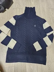 カステルバジャック ストライプ タートルネック ニット