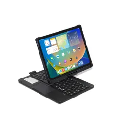 新品 360度回転 iPad A16 第11世代/iPad 10 第10世代用のキーボードケース タッチパッド搭載 7色のバックライト 一体型 ワイヤレス Bluetoothキーボード 多角度調整 オートスリープ 黒（360°回転）