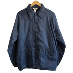 USA製 CHAMPION チャンピオン ナイロンコーチジャケット 裏ボア ボアジャケット スナップボタン 紺 ネイビー Mサイズ No.M357